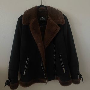 Faux suede and shearling jacket